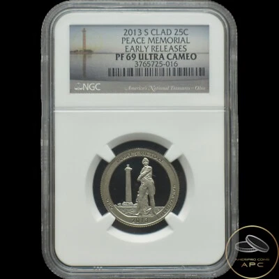 2013 S NGC PF69 Clad Peace Memorial Early Release Quarter Ultra Cameo - Image 1 of 2