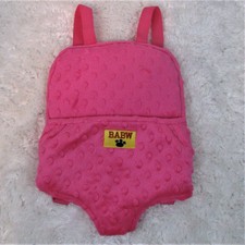 Build A Bear Babw Backpack Carrier Pink Fleece Adjustable Straps Accessory Eb1