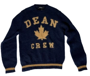 DSQUARED2 Mens Knitted Mohair Sweater Jumper Blue DEAN CREW S74HA1089S17414963 S - Picture 1 of 13