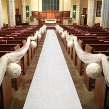Hasen Wedding Aisle Runner 100 x 3 ft White for Wedding,Ceremony and Party.