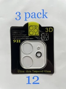 3x For iPhone 12 FULL COVER Tempered Glass Camera Lens Screen Protector - Photo 1 sur 6