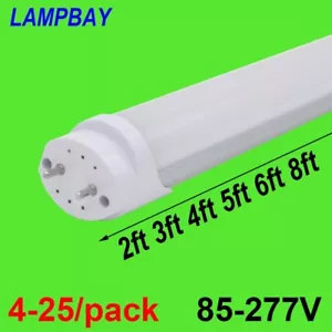 LED Tube Bulb 2ft 3ft 4ft 5ft 6ft Retrofit Fluorescent Light T8 G13 Bar Lamp  - Picture 1 of 6