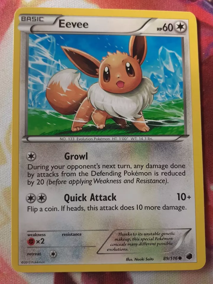 Eevee - 89/116 - Plasma Freeze Set - Pokemon Card - MP - Image 1 of 3