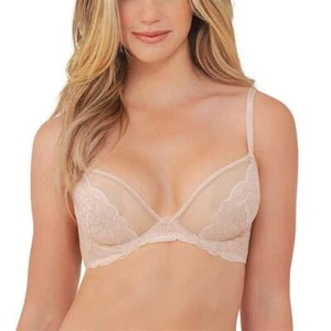 Lily Of France 36D Lace Shell Underwire Bra 2177002 Beige #81402 - Picture 1 of 1
