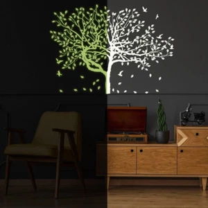 Glow-In-The-Dark Forest Wall Decal - Fluorescent Luminous Trees Sticker for Home - Picture 1 of 28