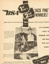 1951 Bsa Motorcycles - National Jack Pine Endurance Run Winners Vintage Ad