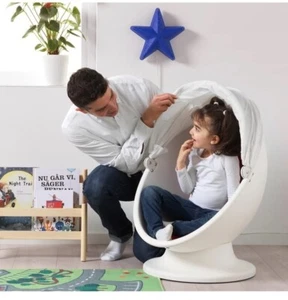 IKEA PS LÖMSK Kids Swivel Pod Chair Orange - Picture 1 of 12