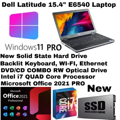 Dell Latitude E6540💥WIN 11💥NEUE 1TB SSD💻i7 QUAD💻💥BACKLIT_DVD/CD💥Office 2021 - Bild 1 von 4