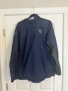 Used WVU Nike Dri-fit Woven 1/4 Zip Hoodie Jacket. Medium. Big 12 Logo On Sleeve - Picture 1 of 4