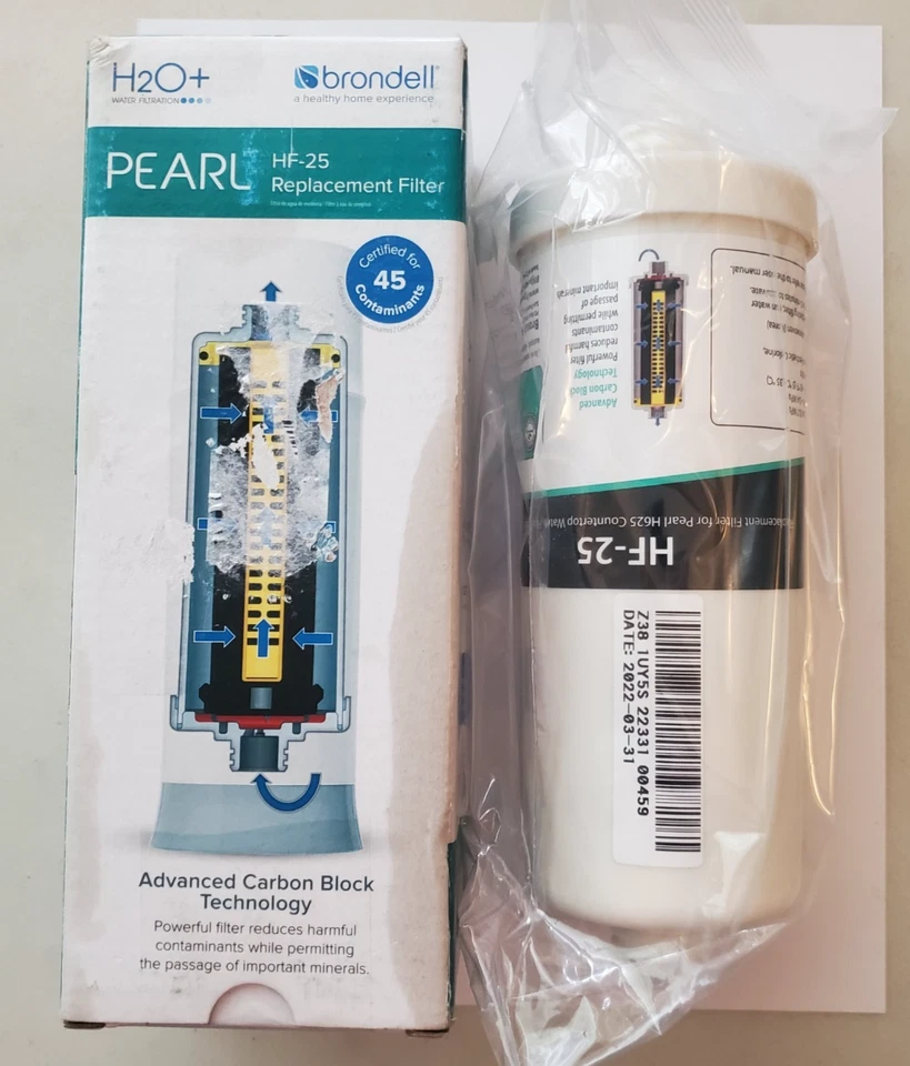 Filtro de repuesto Brondell H2O+ Pearl, HF-25 nuevo caja abierta Foto 1 de 1