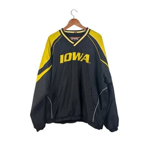 58 Sports Iowa Hawkeyes Pullover Jacket Men's XXL Black Gold Windbreaker College - Picture 1 of 9