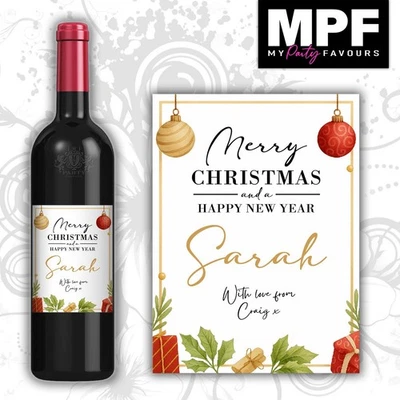Personalised CHRISTMAS Wine Gin Vodka Bottle Label Secret - Santa Gift XMAS - Image 1 of 4