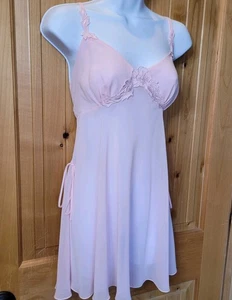 Oscar De La Renta Pink Label Babydoll Chemise Floreale Applique Fiocco Taglia Large - Foto 1 di 7