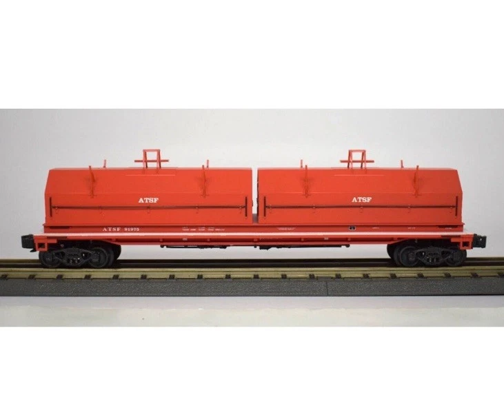 K-LINE 3-RL O SCALE #91975 ATSF SANTA FE DIE-CAST COIL CAR W/LOAD K676-1053 - Image 1 of 4