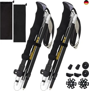 HUGSEE Wanderstöcke - Nordic Walking Stöcke Damen und Herren,Faltbar w - Bild 1 von 7