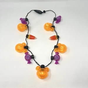 Disney Halloween Mickey Mouse Jack o' Lantern Iconos Brillo Iluminado Collar - Imagen 1 de 8