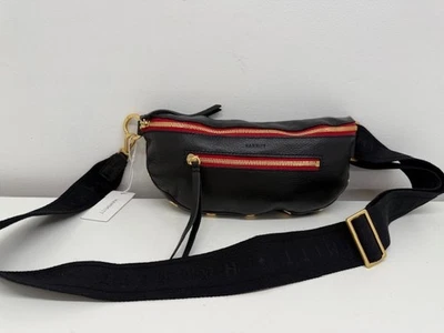 Authentic NEW $295  HAMMITT Charles Crossbody / Fanny Pack Black Leather - Image 1 of 4