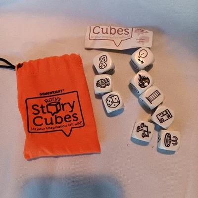 Rory’s Story Cubes - Original - 9 Cubes, 54 Images, Storage Bag Orange - Image 1 of 4