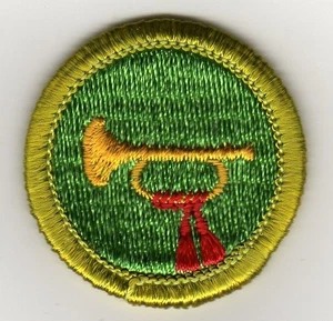Bugling Merit Badge Type H Plastic Back (1972-2002) Mint - Picture 1 of 1