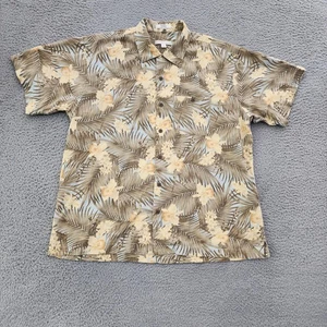 Geoffrey Beene Shirt Mens XL Hawaiian Silk Floral Button Up Summer Casual Beach - Picture 1 of 9