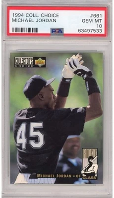 Graded 1994 Collector's Choice Michael Jordan #661 Rookie RC Baseball Card PSA 1 - Image 1 of 2