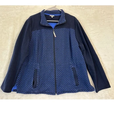 Chaqueta T by Talbots Azul Estampado Cremallera XL Ropa Activa Informal Foto 1 de 4