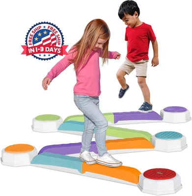 Viga de equilibrio y piedras para escalones para niños pequeños, 13 piezas Foto 1 de 4