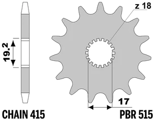 PBR-Ritzel in Stahl für GARELLI 50 VIP 1-2-3 V/N 1979-2009 13T - Bild 1 von 3