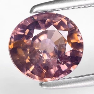 💎 1,48ct 6,5x6mm ovaler natürlicher rosafarbener Champagner Zirkon - unbeheizt, Tansania Edelstein - Bild 1 von 4