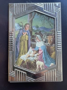 Small ART DECO Photo Holder to Place Aluminum Pious Image Nativity - Picture 1 of 4
