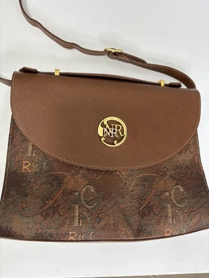 Bolso Nina Ricci Vintage Cuero Asa Superior y Correa para el Hombro Hecho en Italia Foto 1 de 4