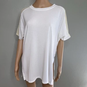 Athleta Wanderlust Mesh Tee Shirt Short Sleeve Oversized White Size M - Picture 1 of 4