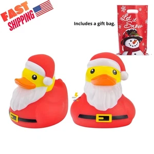 Gummiente als Weihnachtsmann verkleidet, JEEP Geschenk Weihnachten Nikolaus Ente, Figuren Urlaub - Bild 1 von 9
