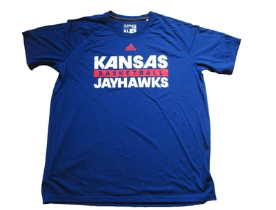 New Men's NCAA University Of Kansas Jayhawks Basketball Adidas T-Shirt XL - Image 1 of 2