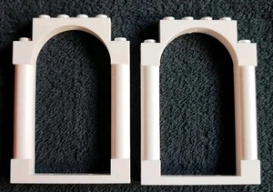 LEGO Arched Doorway Panel Frame Rounded Pillars x2 Pieces White 40066 1x6x7 - Picture 1 of 4