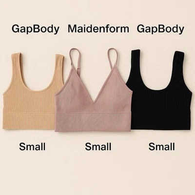 Paquete de bralette acanalado GapBody & Maidenform pequeño colores neutros nailon/spandex Foto 1 de 4