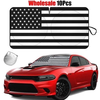 10 piezas para parabrisas de coche Dodge Ram parasol bandera de Estados Unidos bloque UV cubierta protectora a granel Foto 1 de 4