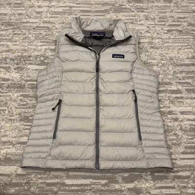 Colete suéter feminino Patagonia pequeno ripstop acolchoado zíper completo trilha caminhada quente - Imagem 1 de 4