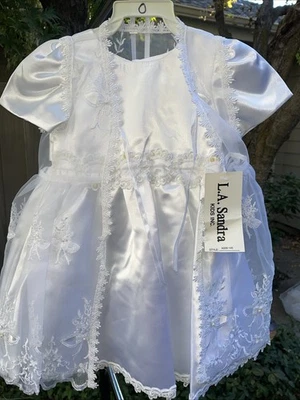 Vestido de bautizo de boda con gorro para bebé pequeño talla 12-18 meses nuevo Foto 1 de 4