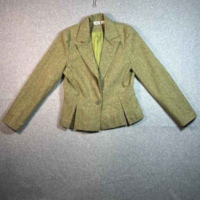 Chaqueta Blazer Cato Lana Verde Para Mujer Talla 8 Tweed Profesional Negocios Usada Foto 1 de 4