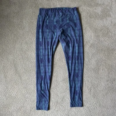 Leggings para mujer altos y curvos Lularoe mantecoso púrpura verde azulado geométrico pop Foto 1 de 3