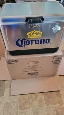Cerveza Corona Acero Inoxidable Coleman Enfriador 54 Cuartos Playa Puerta Trasera Exterior Nuevo Foto 1 de 4