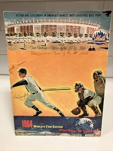 *Firmado* Programa Oficial y Cuadro de Mando de los Mets de Nueva York 1964 Edición Feria Mundial - Imagen 1 de 3