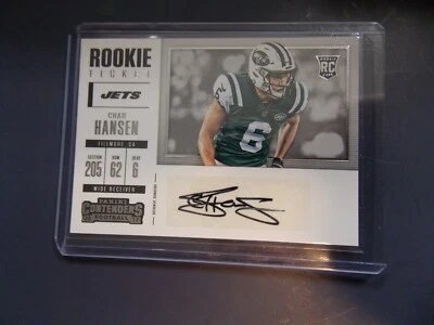 2017 Contenders Chad Hansen Variation Rookie Ticket Auto Autograph RC Jets  - Image 1 of 2