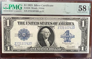 1923 $1 Silver Certificate PMG 58 Ch AU EPQ Horse Blanket Fr#238 - Picture 1 of 2
