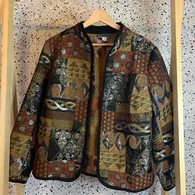 Blazer estampado metálico y texturizado talla 1X Foto 1 de 4