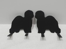 Pair of Old English Sheepdog Steel Silhouette Book Ends 7" Tall & 7" Wide Oes