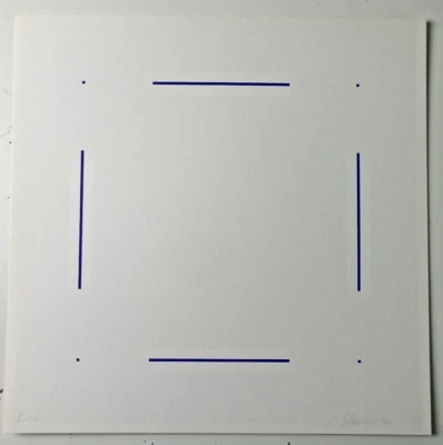 Jo Delahaut 64/100 Serigraphie 1972 Konkrete Kunst 30x30 cm O-5530 - Bild 1 von 4