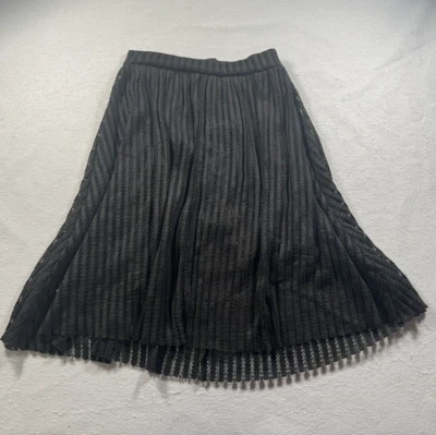 Falda Torrid Para Mujer 12 Negra Malla Rayas Clásica Midi Línea A Elástica Forrada Boho Foto 1 de 4