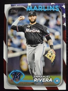 2024 Topps Emmanuel Rivera Independence Day /76 #US70 Marlins - Picture 1 of 2